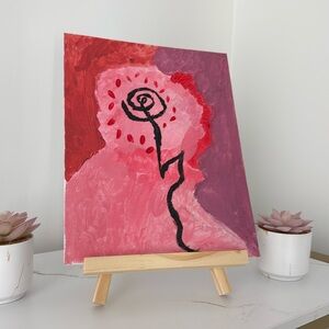 Pink Rose Minimalist Painting